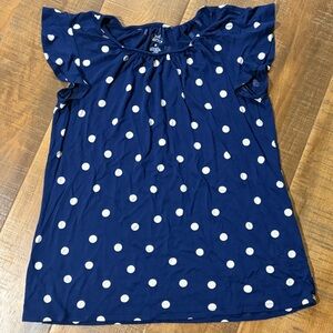 Navy Polka Dot Top